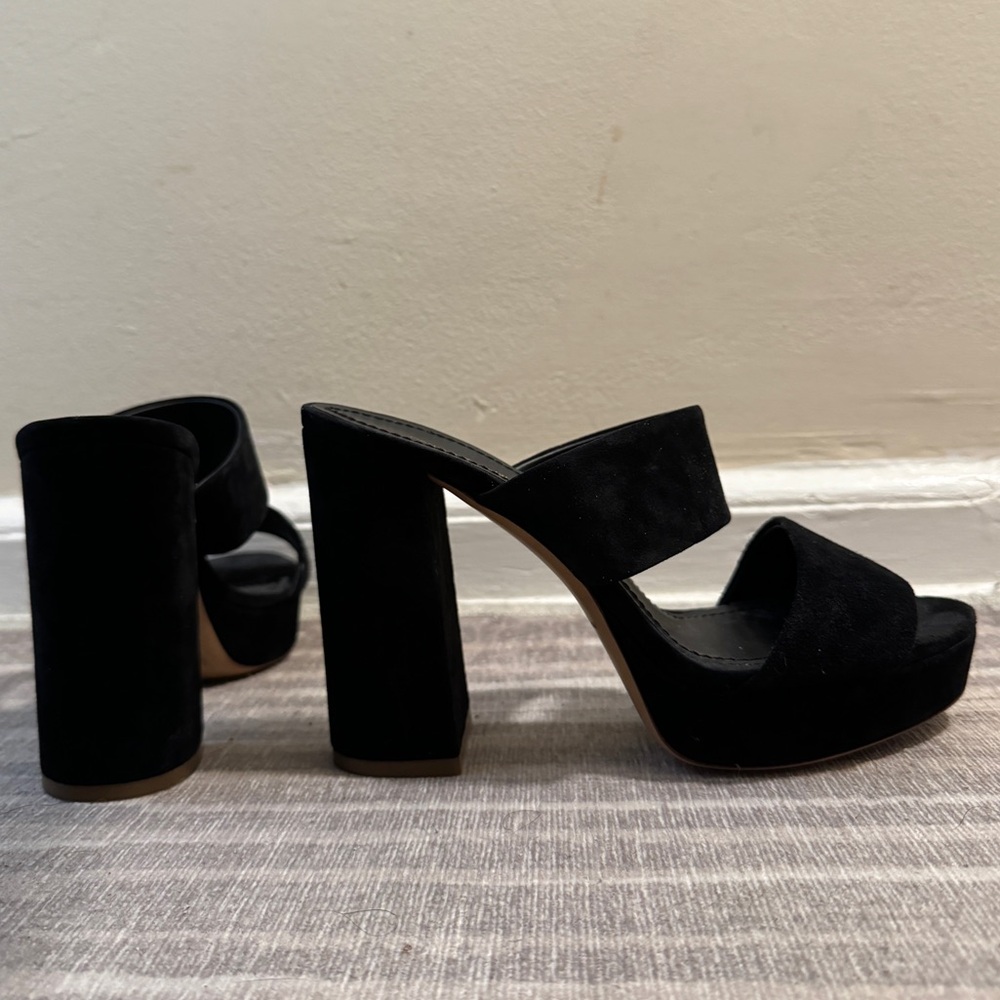 Mansur Gavriel suede platform slide sandals 37